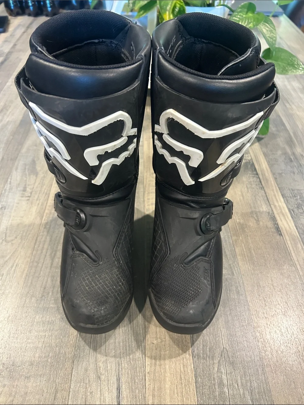Fox Kids Black Boots with White Logo Accents